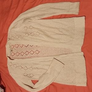 Lauren Conrad Medium Knit White Cardigan
